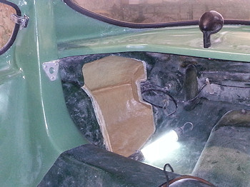 Old figreglas tank cut open