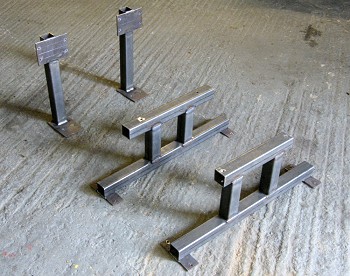 Three sections of the chassis jig