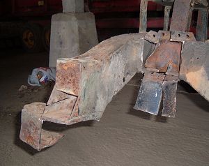 Chassis cut up to remove stubbern parts
