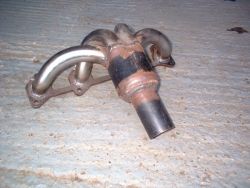 exhaust manifold removed from car