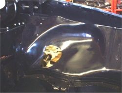 view of painted wheelarch from engine bay