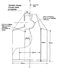 Damper tower front drawing