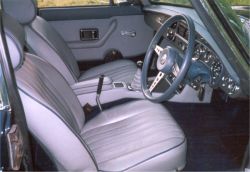 Leather seats - grey with blue piping