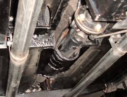 Custom propshaft installed in car