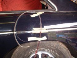 Level tube against markings on wheelarch 2