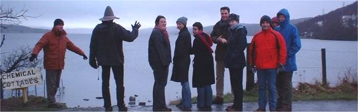 Group in front of loch