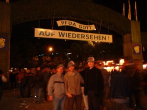 Auf Wiedersehen banner at exit