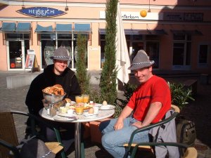 Carlo and Robert at lunch