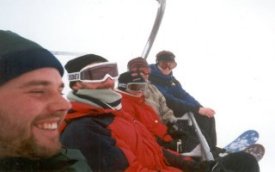 Group on ski lift