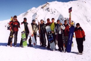 Colorful group in sunshine