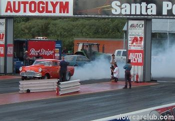 Burnout with lots of tyre smoke